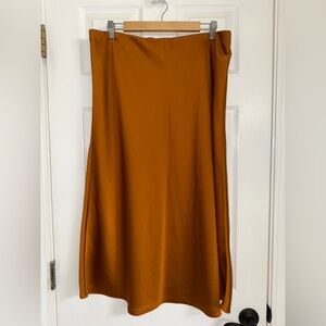 J. Crew Warm Amber Midi Skirt